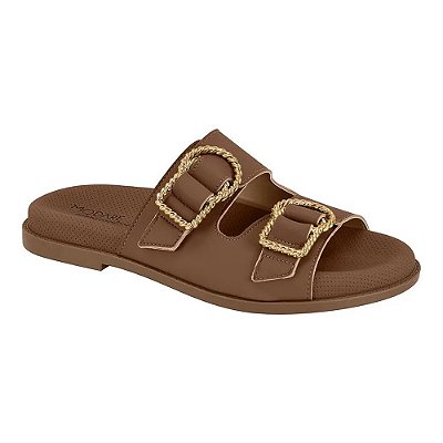 Sandália Feminina Rasteira Slide Ultra Soft Fivela - Avelã - Modare Ultraconforto