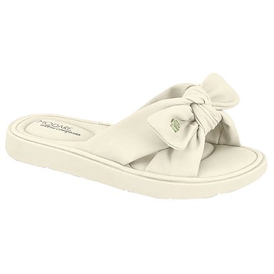 Chinelo Feminino Nobuck Ultra Soft com Laço - Creme - Modare