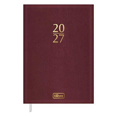 Agenda Executiva Torino Costurada Diária 2027 - Vinho - Tilibra