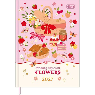 Agenda Costurada Diária Charme 2027 - Rosa - Tilibra
