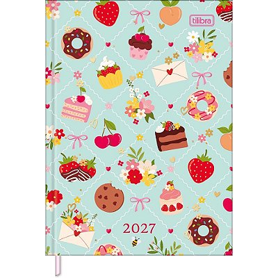 Agenda Costurada Diária Charme 2027 - Verde - Tilibra