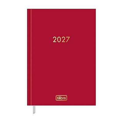 Agenda Executiva Costurada Diária Napoli 2027 - Vermelho - Tilibra