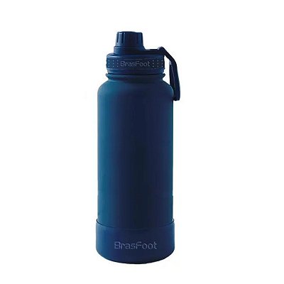 Garrafa Térmica Sun Base Silicone Premium - Azul Escuro - 800ml - Brasfoot