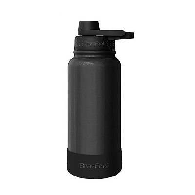 Garrafa Térmica Sun Base Silicone Premium - Preto Perolado - 800ml - Brasfoot