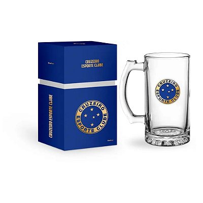 Caneca de Vidro Berlim Iron Série Ouro 480ml - Cruzeiro - Brasfoot