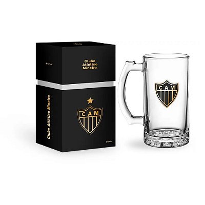 Caneca de Vidro Berlim Iron Série Ouro 480ml - Atlético Mineiro - Brasfoot