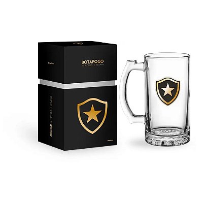 Caneca de Vidro Berlim Iron Série Ouro 480ml - Botafogo - Brasfoot
