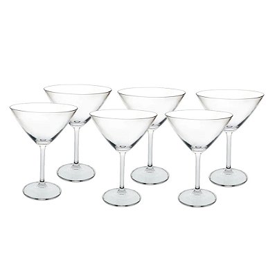Jogo de Taças para Martini em Cristal - 280ml - 6 Peças - Crystalite Bohemia