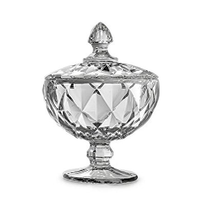 Potiche Clássica de Vidro com Pé - 17cm - L'Hermitage