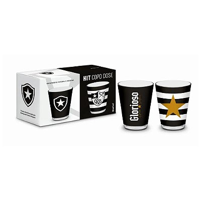 Jogo de Copos de Dose 2 Peças 55ml - Botafogo - Brasfoot