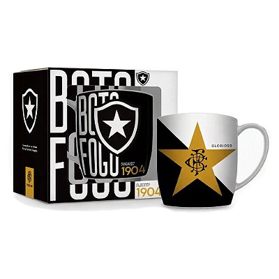 Caneca de Porcelana Urban Botafogo Estrela 300ml - Brasfoot