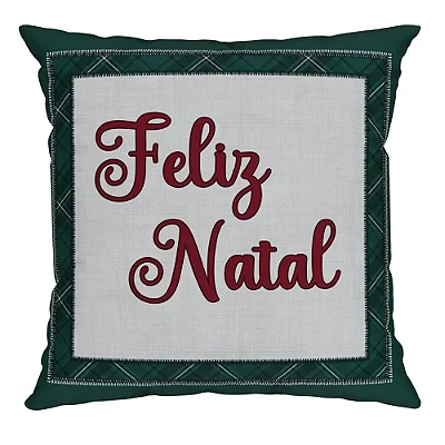 Capa para Almofada Natalina - Feliz Natal 445552 - 43x43cm - Belchior