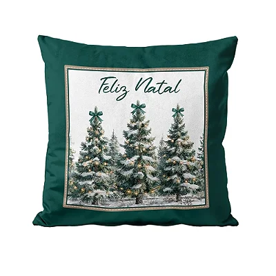 Capa para Almofada Natalina - Pinheiros 345612 - 43x43cm - Belchior