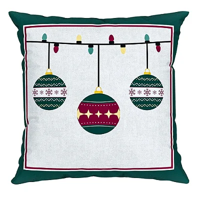 Almofada Natalina - Bolas de Natal 445555 - 43x43cm - Belchior
