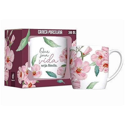 Caneca de Porcelana Urban Que Sua Vida Seja Linda 300ml - Brasfoot