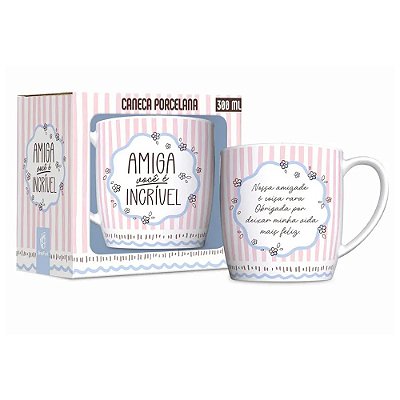 Caneca de Porcelana Urban Amiga Você é Incrível 300ml - Brasfoot
