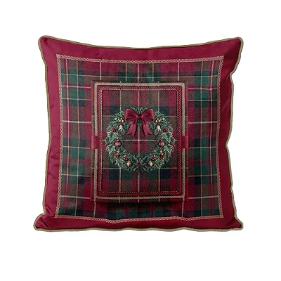 Capa para Almofada Natalina Codornê - Guirlanda 345600 - 50x50cm - Belchior