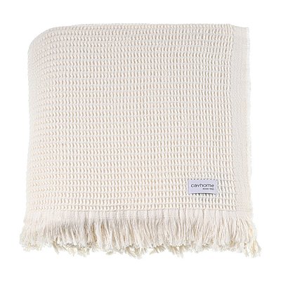 Manta Decorativa Comfort Piquet Casal - Pérola - Cavhome
