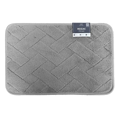 Tapete Tijolinho Conforto Antiderrapante - 38cmX58cm - Cinza - Rozac