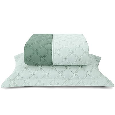 Jogo de Cobre Leito Nuance Solteiro - Verde Malva/Verde Floresta - 2 Peças - Lavive