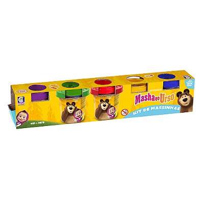 Conjunto de Massinhas Masha e o Urso 5 Potes - Cotiplás