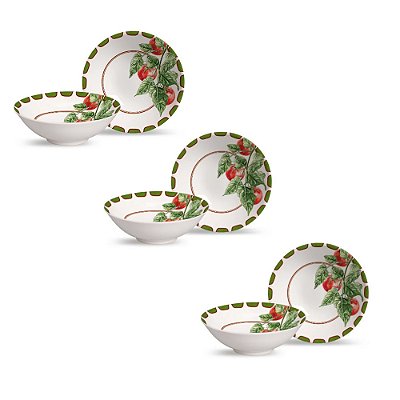 Jogo de Bowls Decorados Pomodoro - 350ml - 6 Peças - Alleanza