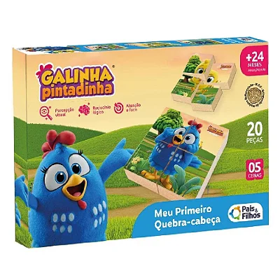 Meu Primeiro Quebra-Cabeça Galinha Pintadinha - 20 Peças - Pais e Filhos