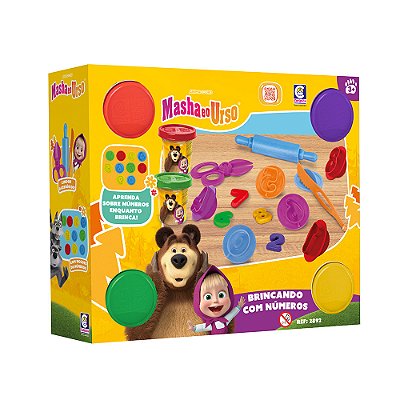 Kit de Massinha Brincando com Números Masha e o Urso - Cótiplas