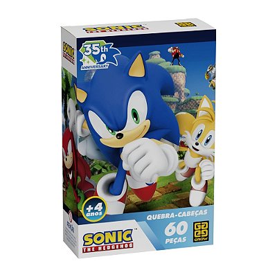 Quebra-Cabeça Sonic The Hedgehog - 60 Peças - Grow