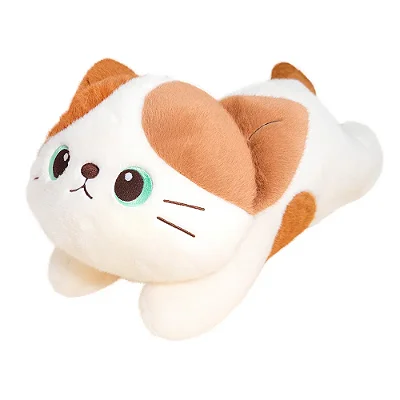 Pelúcia Gato Deitado 50cm - Bege - CAA Toys