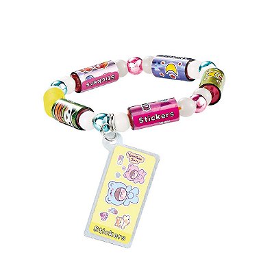 Kit Pulseira com Adesivos Pocket Coração Biju Collection 160 Adesivos - DM Toys