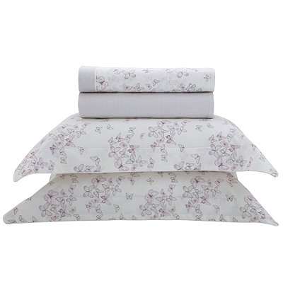 Jogo de Cama Vida Bela Vintage 200 Fios - Lilith - Casal - Kacyumara