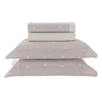 Jogo de Cama Vida Bela Vintage 200 Fios Queen - Poá Bela - Kacyumara