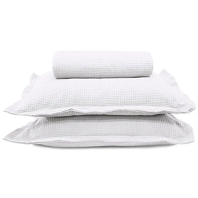 Kit Colcha Piquet King - Branco - 3 Peças - Döhler