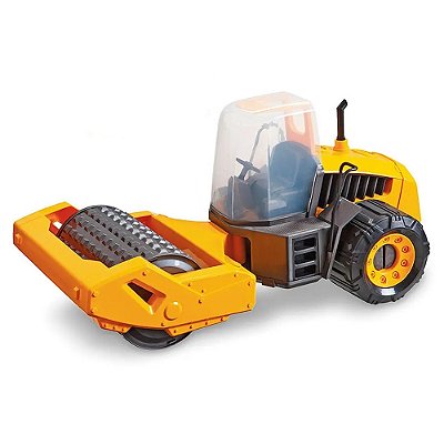 Trator Rolo Compactador Construction com Acessórios 41cm - Usual Brinquedos