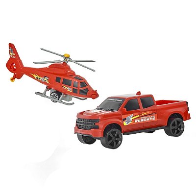 Kit Pickup e Helicóptero com Fricção Salvamento Águia - Adijomar