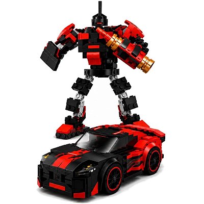 Bloco de Montar Carro GT Bots 197 Peças - Vermelho - Polibrinq