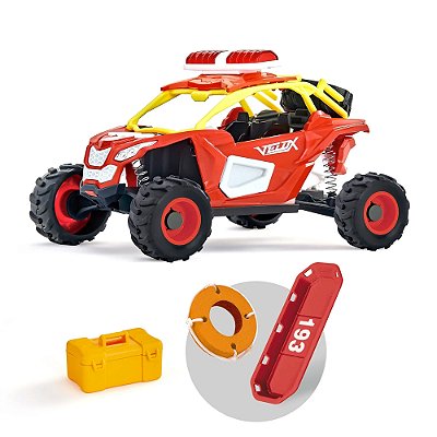 Carro Buggy de Resgate Velox com Acessórios e Molas 16cm - Usual Brinquedos