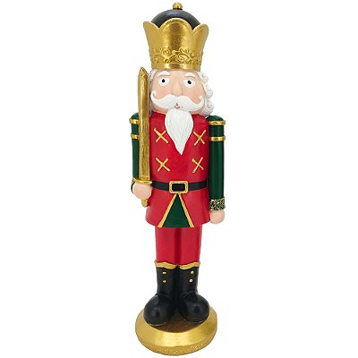 Boneco Decorativo Natalino Quebra-Nozes - Vermelho - 26,5cm - Tuut
