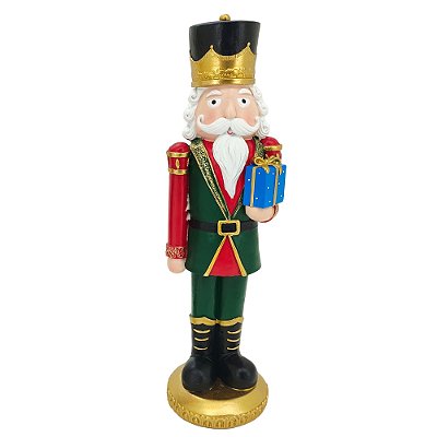 Boneco Decorativo Natalino Quebra-Nozes - Verde - 26,5cm - Tuut