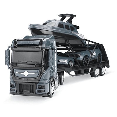 Caminhão Top Truck Polícia e Bombeiro Cinza - BS Toys