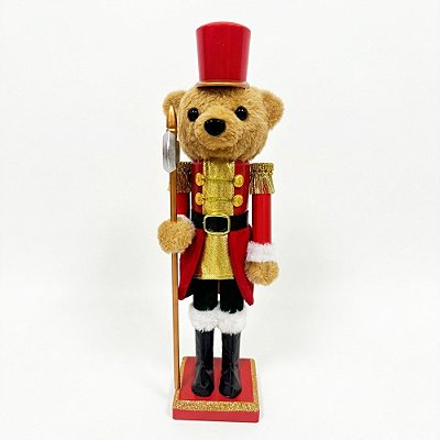 Urso Quebra-Nozes Decorativo Natalino 38cm - Tuut