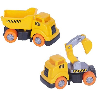 Kit MTB Trucks Caçamba e Escavadeira - Mercotoys