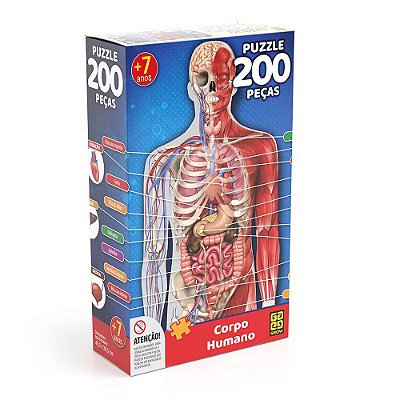 Quebra-Cabeça 200 Peças - Corpo Humano - Grow
