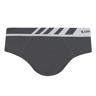 Cueca Slip Sem Costura Microfibra - Chumbo - Lupo