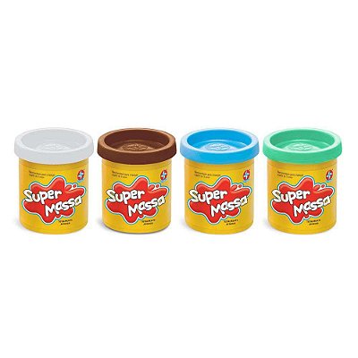 Super Massa com 4 Super Potes - 440gr - Marrom/Branco - Estrela