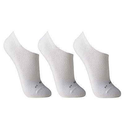 Kit Meia Sapatilha Walk Branco - 3 pares - Lupo