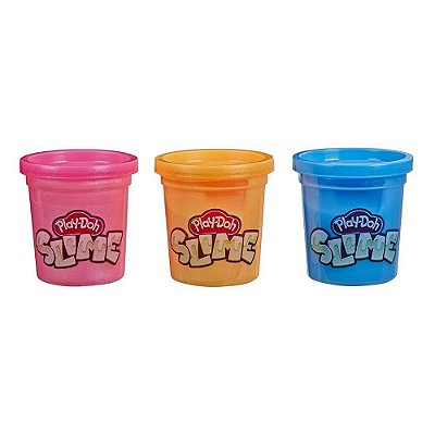 Conjunto Play-Doh Slime - 3 Peças - Rosa e Laranja - Hasbro