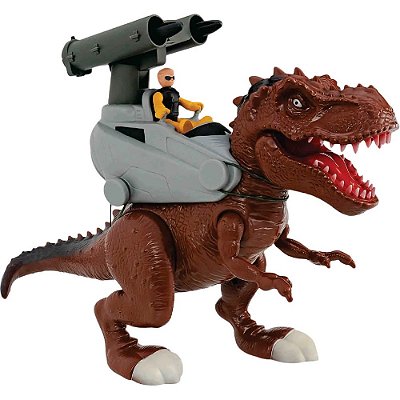 Dinossauro Rex Attack - Lança Míssil - Marrom - Adijomar