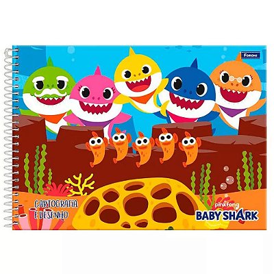 Caderno de Cartografia e Desenho - Baby Shark - Foroni